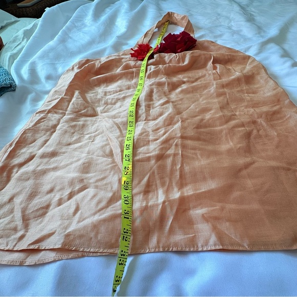 Ann Taylor Plus Size 8 Peach Lined Button Halter Top W/ Flower Accents - Picture 7 of 7